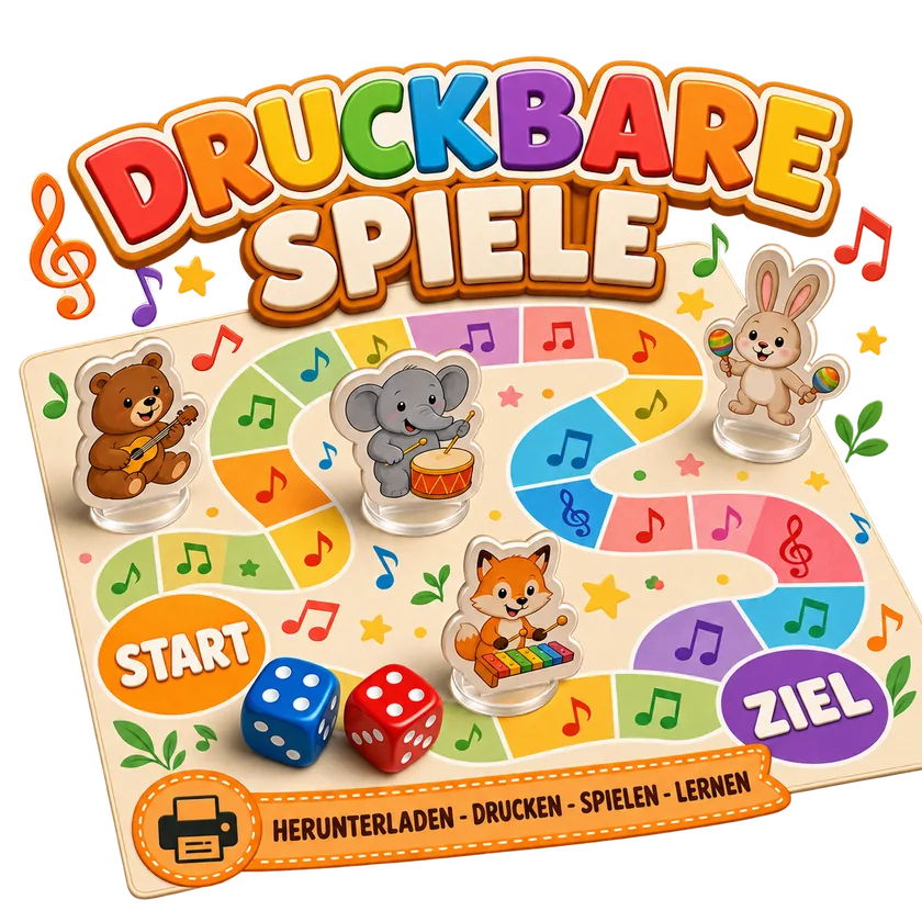 Musikalische Spiele zum Ausdrucken